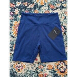 NEW Bylt Basics‎ Endurance High-Waisted Biker Shorts in Blue Size Large